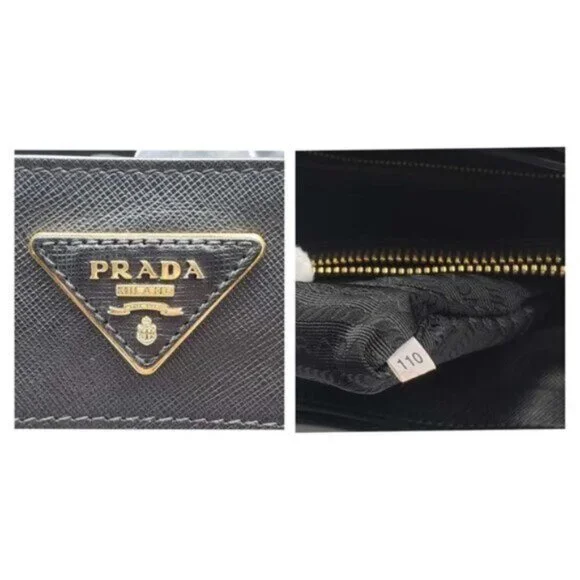 Prada Saffiano Triple Pocket Nero Black Shoulder Bag - Picture 15 of 16